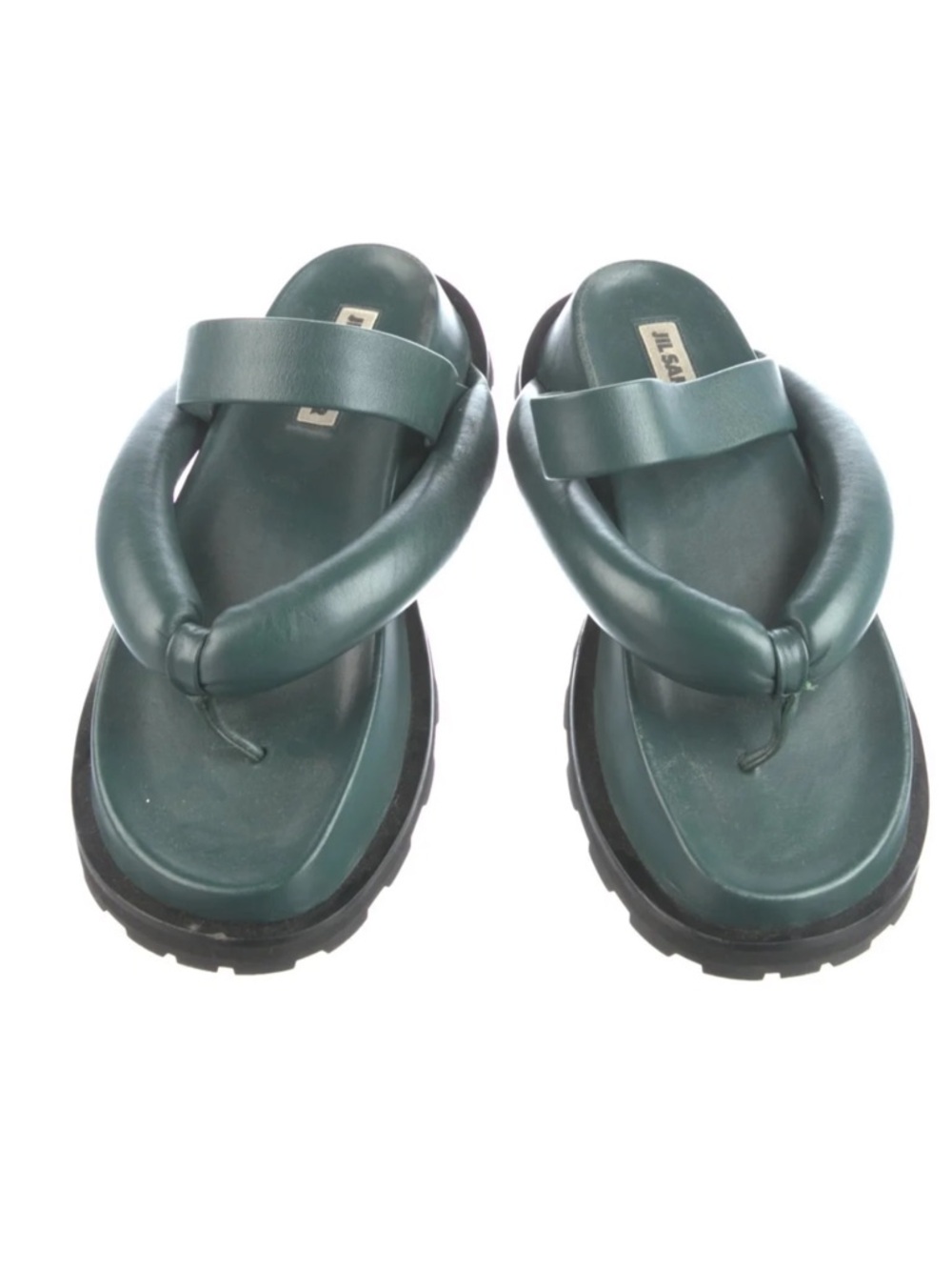 JIL SANDER Puffy Napa Leather Thong
Sandals Slides. Green. Crossover Straps.SZ10 - Picture 4 of 5